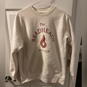 Readheads book club crew neck sweatshirt white the morning toast TMT size medium